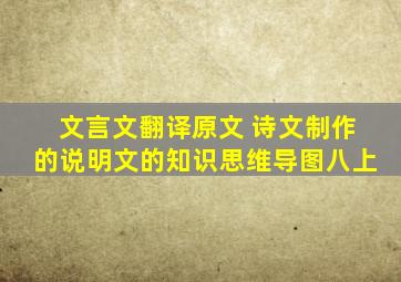 文言文翻译原文 诗文制作的说明文的知识思维导图八上